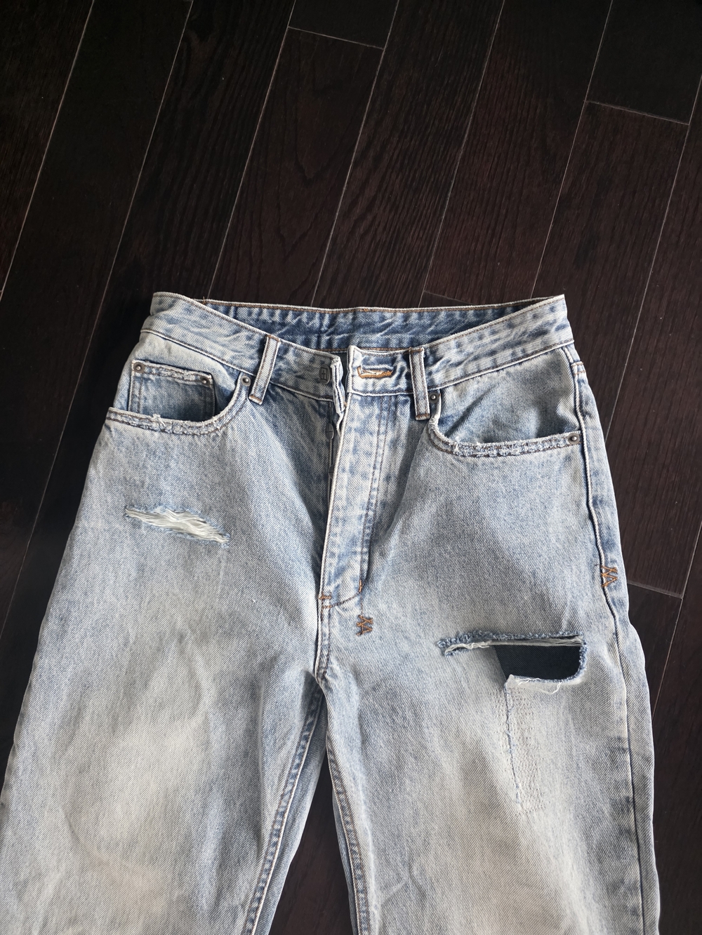Ksubi Light Blue Distressed Straight-Leg Jeans - Picture 4 of 10